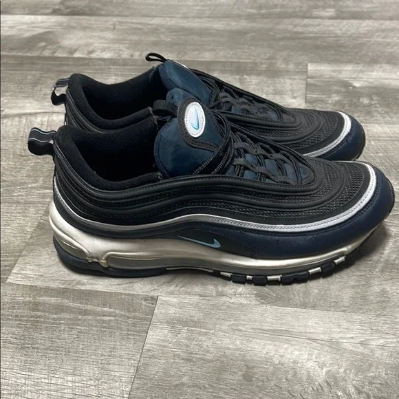 Nike Air Max 97 Black and Blue Sneakers with Air Cushioning - Picture 8 of 14